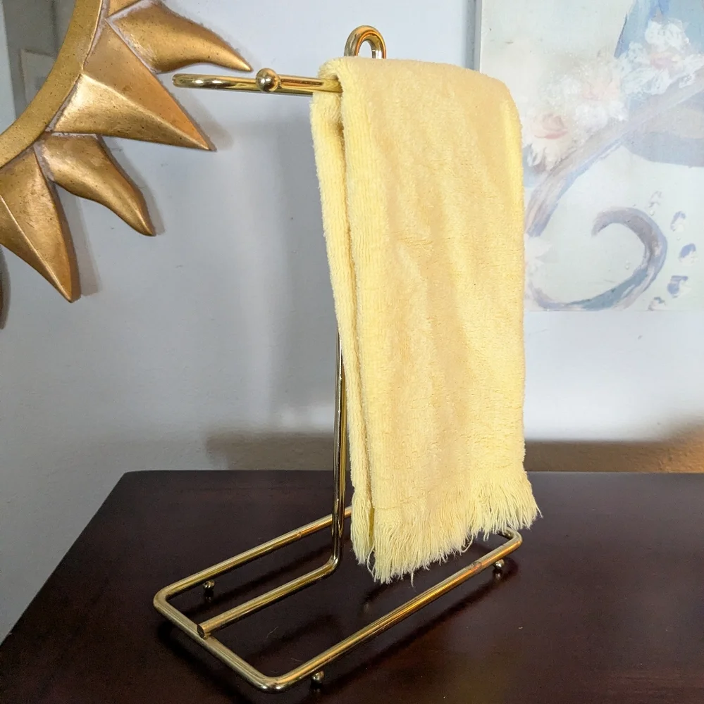 Brass Bath Accessory Tea Towel Counter Top Rack Holder 10